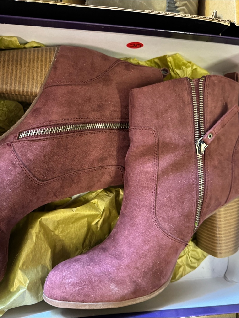 Madden Girl Suede Ankle Booties in Dusty Rose